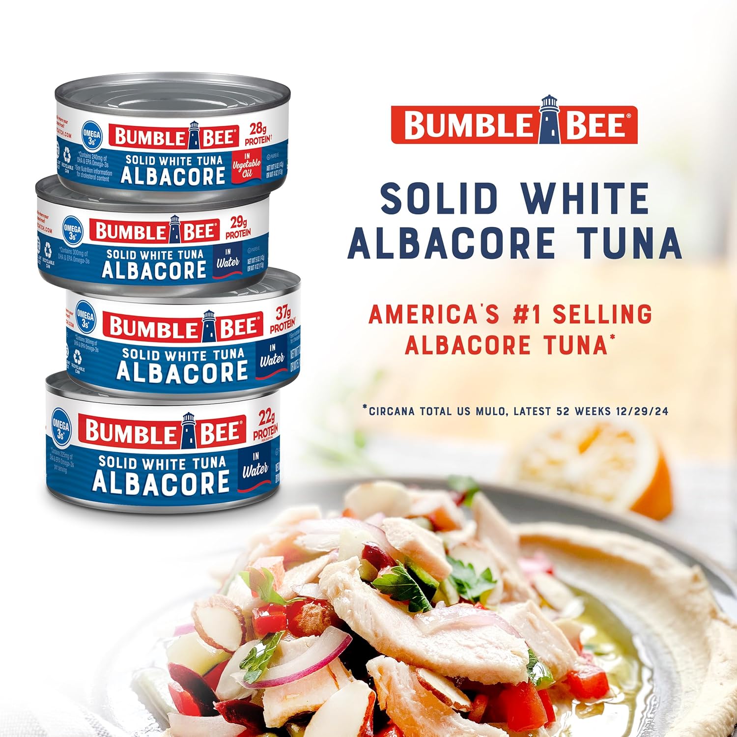 72-Cans, Bumble Bee Solid White Albacore Tuna in Vegetable Oil ... Trackable Cuba Home Delivery Included.