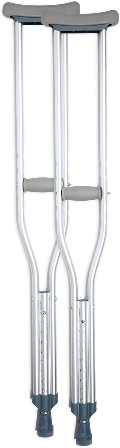 SMALL 4-6 to 5-0, BodyMed Aluminum Crutches, Lightweight, Height Adjustable, Padded ... Trackable Cuba Home Delivery Included.
