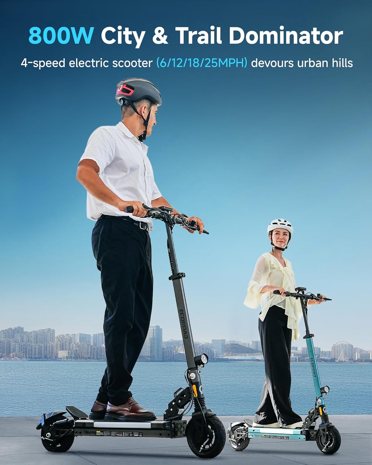 800-Watt, BLUE, ECOROAD Electric Scooter for Adults, 25 Mile Range, 25 MPH ... Trackable Cuba Home Delivery Included.