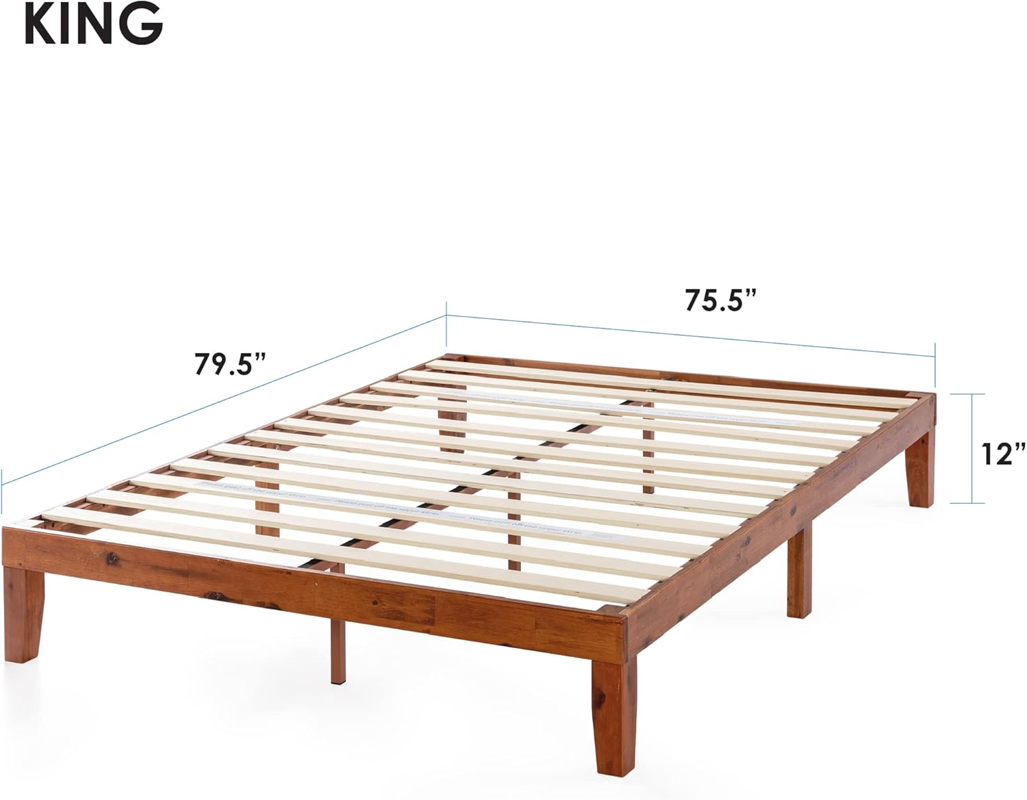 KING SIZE, CHERRY, Solid Wood Platform Bed, 12-inch ...... Trackable Cuba Home Delivery Included.