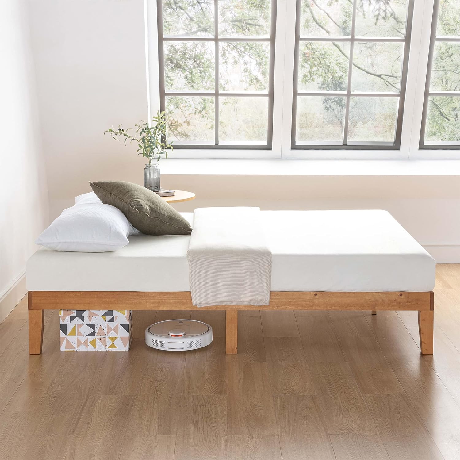 TWIN XL Size, Natural Pine, Solid Wood Platform Bed, 12-inch ...... Trackable Cuba Home Delivery Included