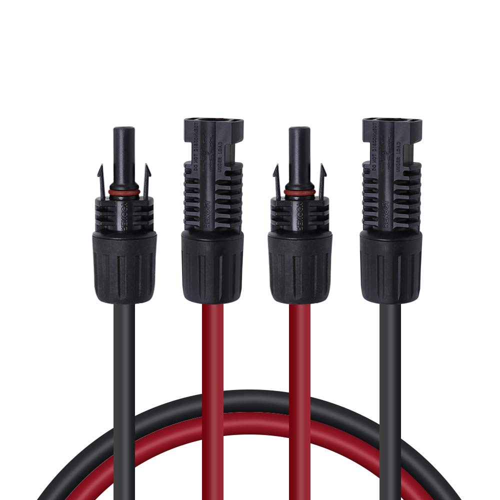 20 Ft. - 10 AWG Solar Panel Pair Extension Cables, Male & Female Connectors, 1 Pair, Red & Black ... Trackable Cuba Home Delivery Included.