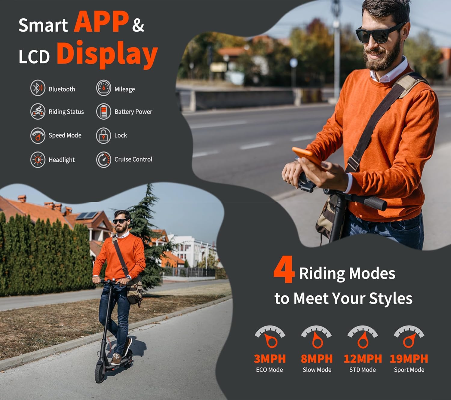 350-Watt, GRAY-ORANGE Electric Scooter for Adults-Teens, 21 Mile Range, 19 MPH by SIGRAVY ... Trackable Cuba Home Delivery Included.