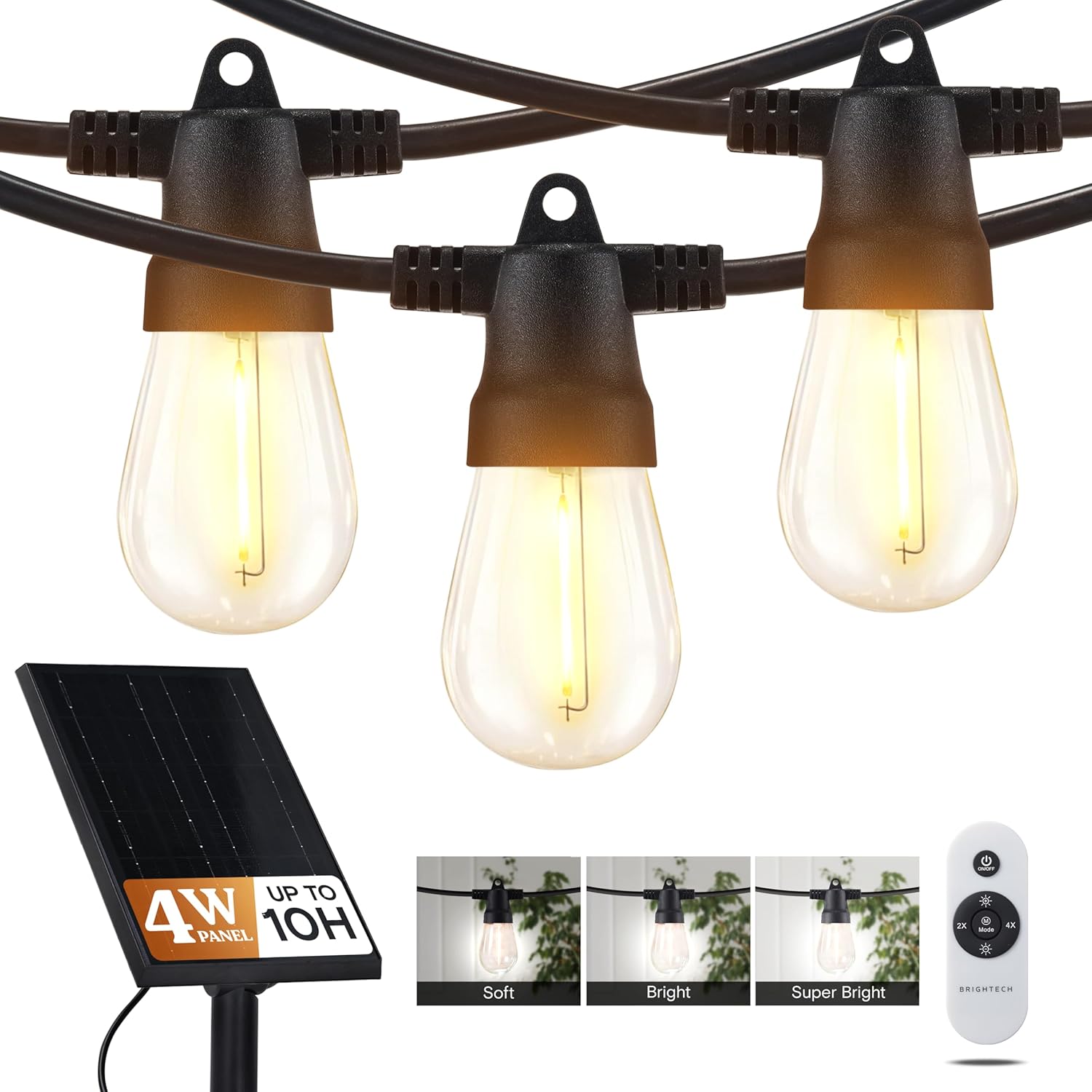 2-PACK, 12 (4W) LED Bulbs 27 Ft. Pro Solar Powered Outdoor String Lights, Shatterproof, Waterproof ... Cuba Home Delivery Included, Trackable