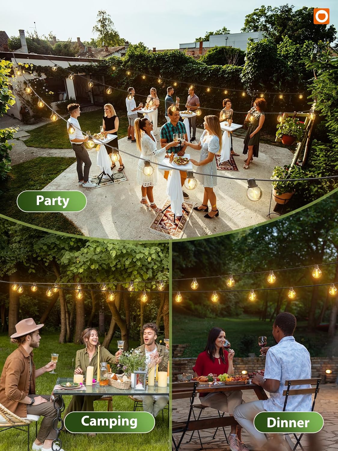 2-PACK, 54 (5W) LED Bulbs, 100 Ft. Solar String Lights, Outdoor-Waterproof, 3 Light Modes, Dimmable, Shatterproof ... Cuba Home Delivery Included, Trackable.